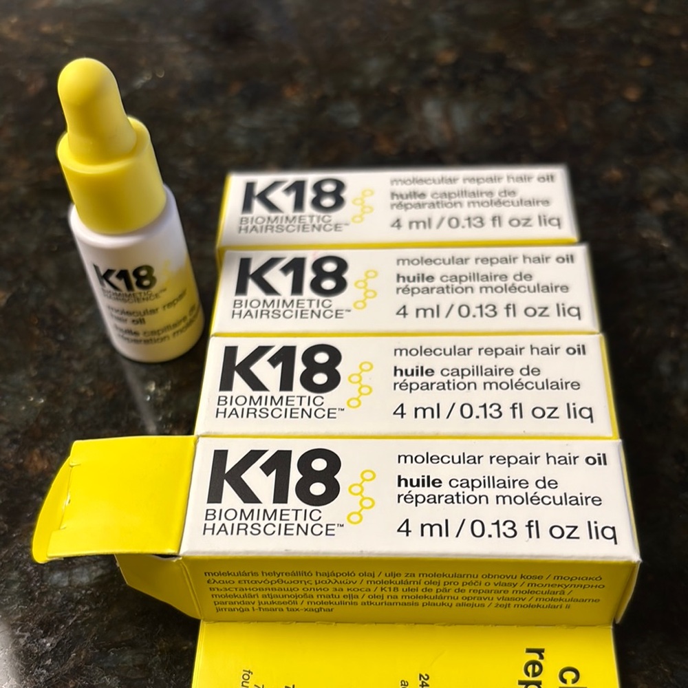Yellow Molecular Repair Hair Oil pack of 4 . Size 4ml/0.13 oz